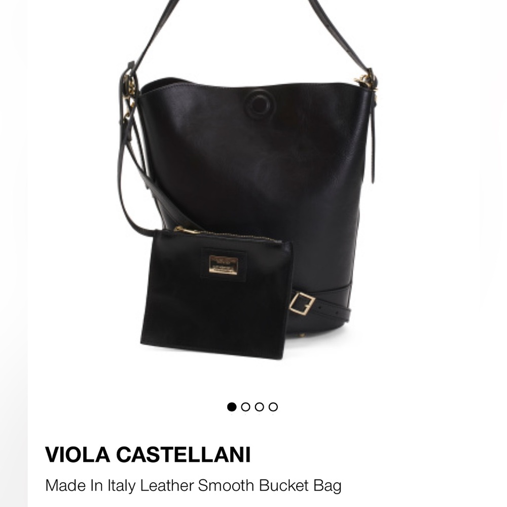 NWT VIOLA CASTELLANI Italian Leather Smooth Bucket Bag